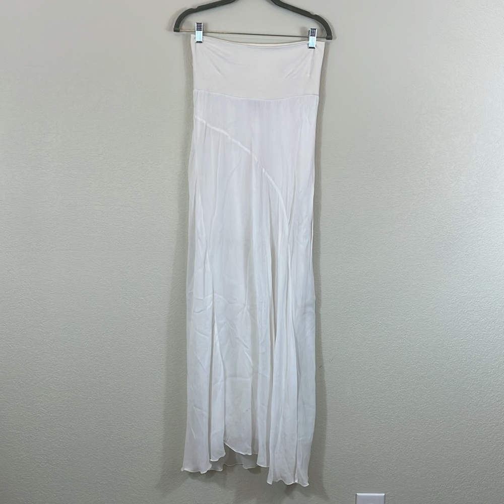 Transit Par-such white chiffon maxi skirt size medium‎